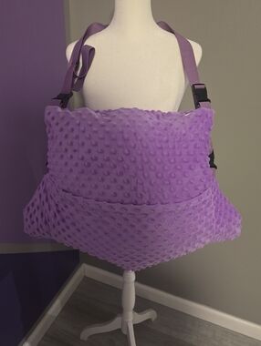 Lavender Minky Dot Hysterectomy/Post Surgical Pillow with Front and Back Pockets